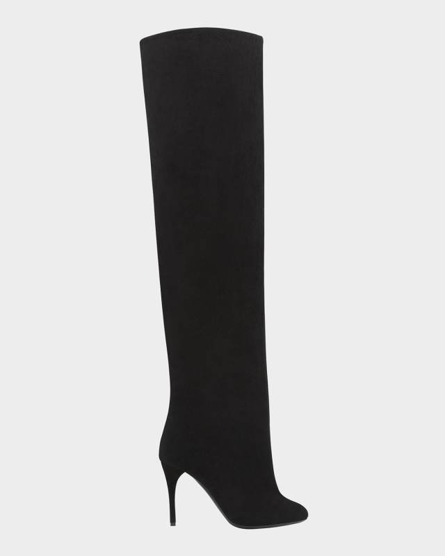 Cuissardes Stiletto Leather Knee Boots